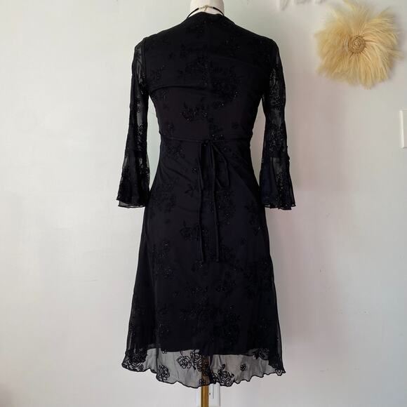 VTG Jodi Kristopher Womens Y2K Whimsigoth Dress Size S Babydoll Velvet Burnout - Picture 7 of 15